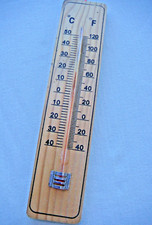 Thermometer Holz   Celsius- und Fahrenheit-Angabe   ca. 22 cm hoch