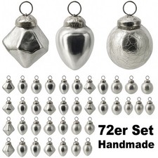 Weihnachtskugeln Glas 72er Set Christbaumkugeln Weihnachten Baumschmuck silber
