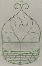 Hängeregal Blumenhalter Wandregal Hängekorb Blumenkorb Metall Lindgrün Nostalgie