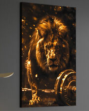 Löwe Leinwandbild Gym Fitness