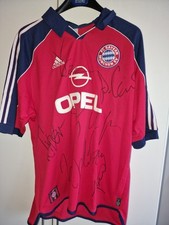 fc bayern münchen trikot Gr xl Rarität Mit Original Unterschriften  Druck Scholl