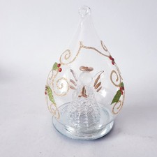 Weihnachtskugel mit Engel Glas mit LED