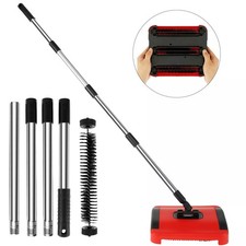 Teppichkehrer Manueller Teppichkehrer Bodenkehrer Teppichbürste mit 3 Räderns