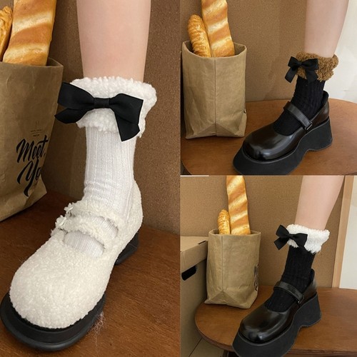 Women sweet bowknot furry - bowknot, trim