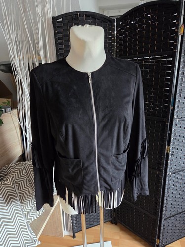 Veloursleder jacke schwarz - c&a,