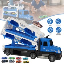 Polizei Truck Spielzeug Kinder LKW Transporter Autos Mit Sound & Licht Rennauto