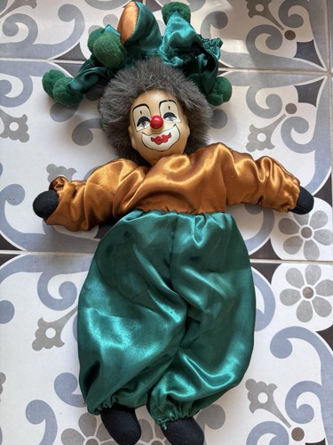 Harlekin vintage clownpuppen - vintage,