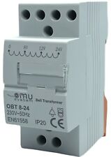 Klingeltrafo 8V - 12V - 24V Klingeltransformator Trafo Klingel für Hutschiene 