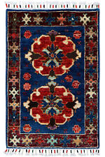 Teppich Orient Ziegler Galerie 60x90 cm 100% Wolle Rug Handgeknüpft Tappeto blau