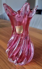 Vintage - Vase aus Rubinglas -