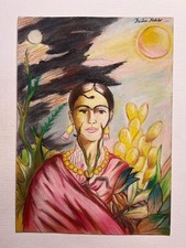 Frida Kahlo Zeichnung auf