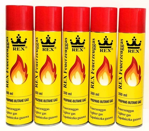 Rex feuerzeuggas 5x 300ml - rex,