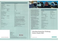 Siemens Datenblatt Dieselmechanischer Triebzug Desiro Classic DMU