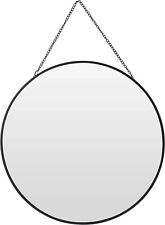 Spiegel rund Wandspiegel Metall schwarz Glas Schminkspiegel Dekospiegel 30 cm