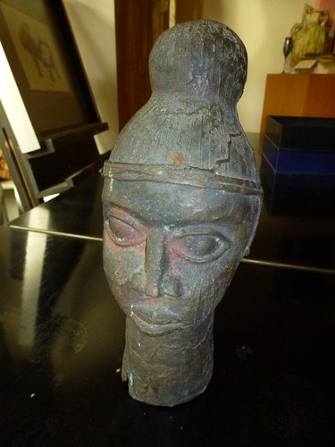 Benin ife bronze kopf 5cm - bronze, 23,5cm