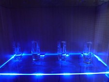 LED Glasregal- Vitrinenbeleuchtung, Clipleuchten Set Lichtfarbe blau Dekoration