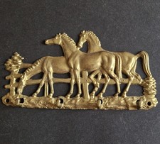 Garderobenhaken Schlüsselanhänger Kleiderhaken Pferde  Messing