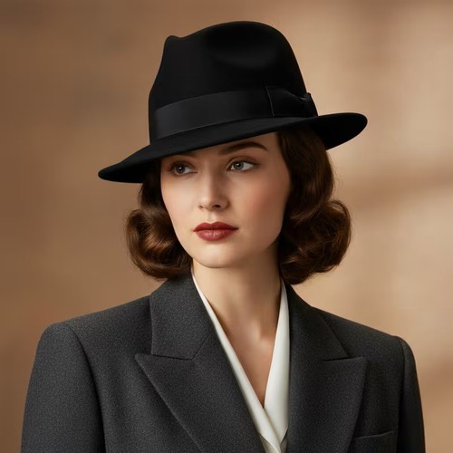 Black wide brim - black,