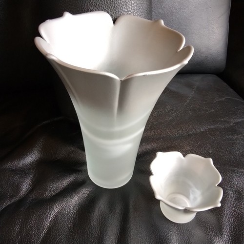 Glas ensemble vase und - glas,