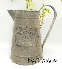 Milchkanne Blechkanne Kanne Vase Emblem Rose Garden Landhausstil Shabby Deko