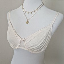 Triumph Spitzenbh BH Gr. 75C Spitze Beige Nude Ungefütterter BH Retro Vintage