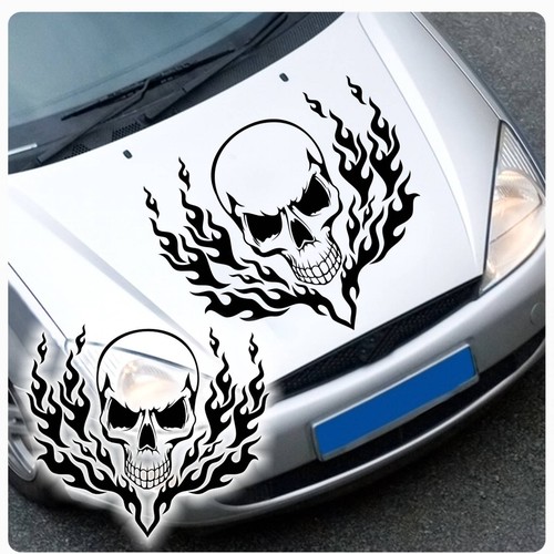 Tribal flames skull - tribal,