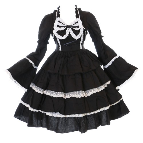 627 schwarz gothic lolita - schwarz,