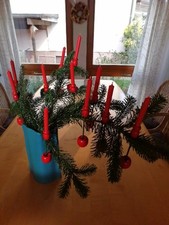  Baumkerzenhalter Balance Holz 11 Stück Apfelform Rot/Grün alt