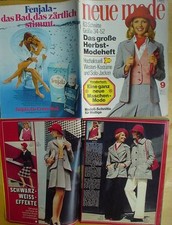 Neue Mode 72/9 w/Burda Mini Kostüm Fest Mollige strick Kind Modezeitschrift 70er