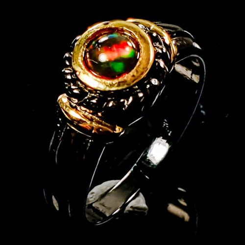 Black voll opal ring top - ring, farbe