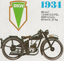 52/832 EINZELKARTE AUS EINEM KARTENSPIEL MOTORRAD DKW RT 100 JAHR 1934
