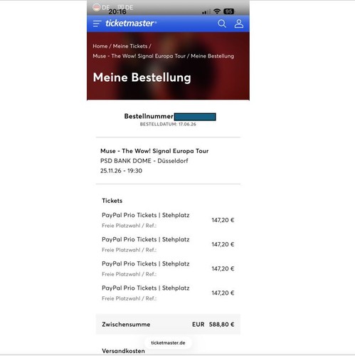 Stehplatz tickets muse - ✅,