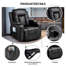 Massagesessel 360° drehbar Liegefunktion Fernsehsessel Relaxsessel Wärmefunktion