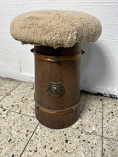 RAR! Fasshocker Pilzhocker Sitzhocker Löwenkopf Messing Stuhl Fass Holz