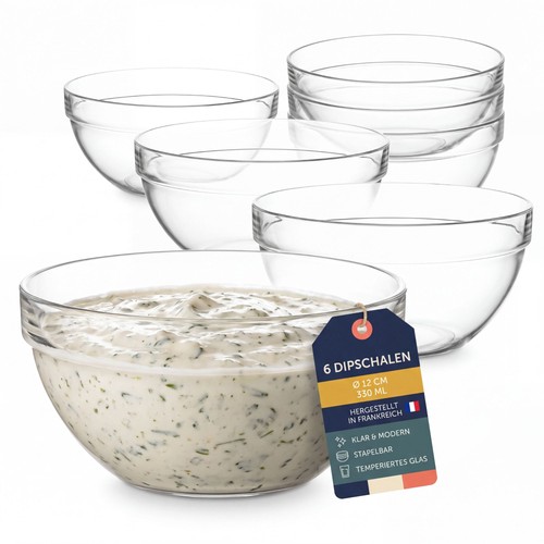 6er set dessertschalen glas - set,