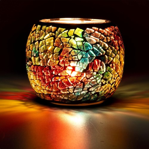 Teelichthalter glas bunt - glas,