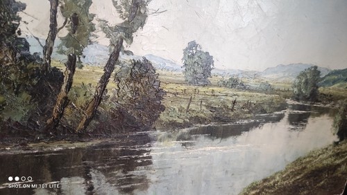 Gemälde flußlandschaft leine - gemälde,