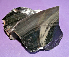 Obsidian, schwarz, Rohstein