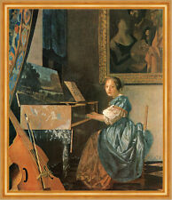 Dame am Spinett Vermeer Klavier Musik Cello Konzert Vorspiel LW H A2 0286