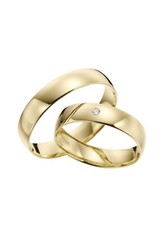 2x333 GOLD Trauringe PAARPREIS Eheringe Paarringe Gelbgold.inkl.STEIN+Gravur.