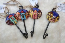 Wandhaken Village"aus Metall und Keramik L 10 cm♥Garderobenhaken♥Haken Haus