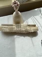 Mittelalter Borte Webband,  Dekoband, Zierband, Spitze Leinen? creme  11 M