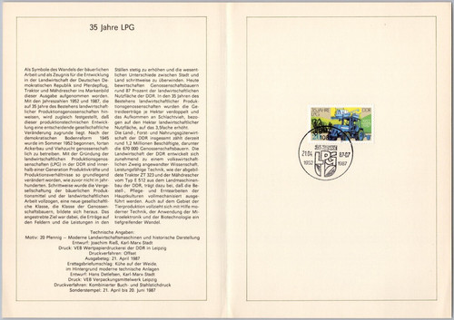 Ddr erinnerungsblatt 1987 - ddr, 1987/11