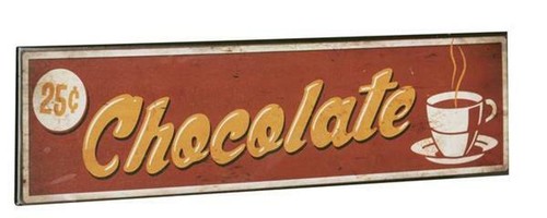 Retro blechschild chocolate - "chocolate, "