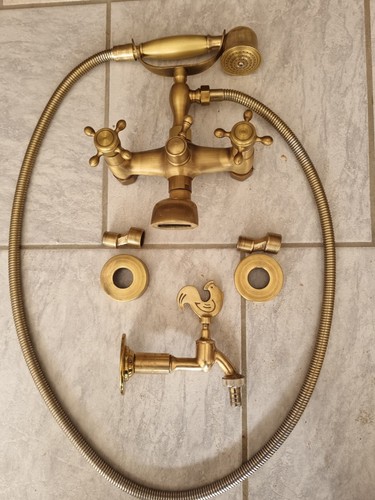 Retro bad armatur set messing - retro,