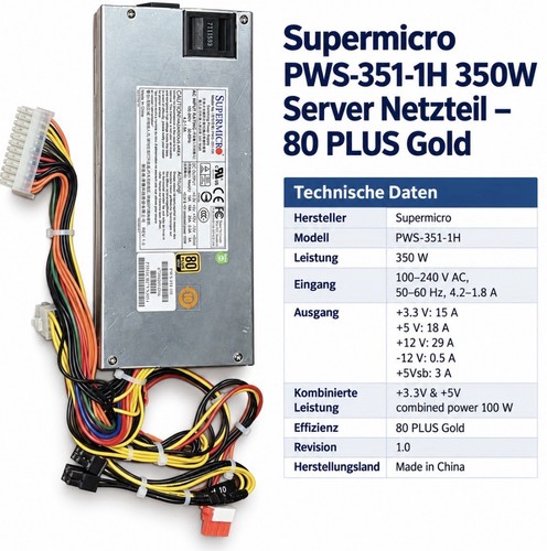 Supermicro pws 351 350w - pws-351-1h,