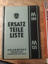 9.3 ADLER M100 M125 spares parts Ersatzteilliste Oldtimer Ersatzteile original 
