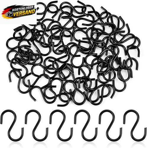 Mini haken edelstahl schwarz - s-haken,