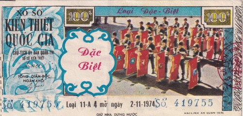 Vietnam lottoschein 1974 - vietnam,