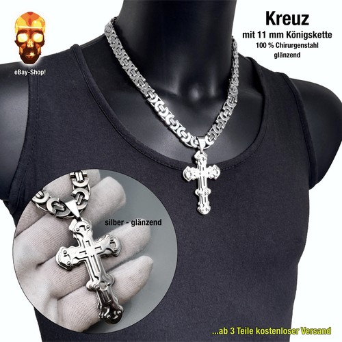 Kreuz anhänger groß mit 11 - kreuz,